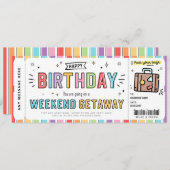 サプライズ旅行券 ロードトリップ 偽のギフトチケット 招待状 (正面/裏面)