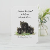 サプライズ最高の誕生日ポッパエバーおもしろいベア招待状 招待状 (スタンド正面)