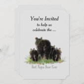 サプライズ最高の誕生日ポッパエバーおもしろいベア招待状 招待状 (正面/裏面)