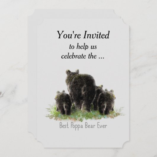 サプライズ最高の誕生日ポッパエバーおもしろいベア招待状 招待状 (正面/裏面)