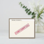 サプライズ機密フォルダー招待状 インビテーションポストカード (スタンド正面)