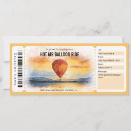 サプライズ熱気球ギフト証明書テンプレート 招待状