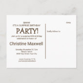 サプライズ素朴サンフラワー60th誕生日招待状 インビテーションポストカード (裏面)