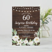 サプライズ素朴バースデーパーティーAny Age Woodフローラ 招待状 (スタンド正面)