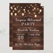 サプライズ素朴リタイアウッドストリングライト 招待状 (正面/裏面)