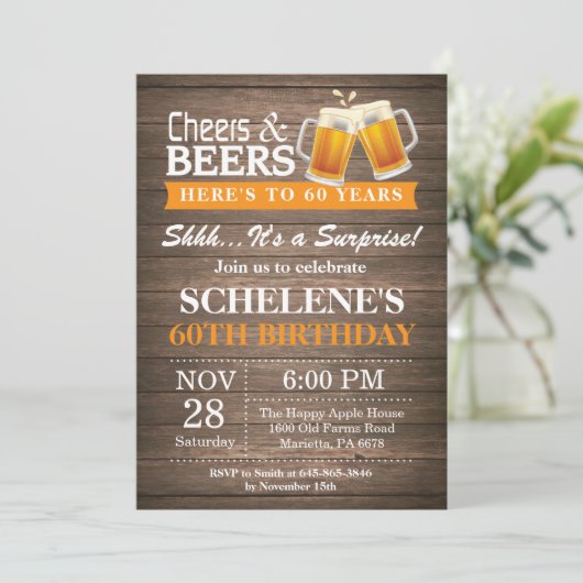 サプライズ素朴応援とビアーズ60誕生日 招待状 (スタンド正面)