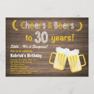 サプライズ素朴応援とビール30歳の誕生日 招待状
