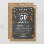 サプライズ素朴誕生日秋パーティー50招待状 招待状 (正面/裏面)
