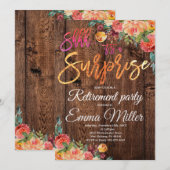 サプライズ素朴退職パーティー 招待状 (正面/裏面)