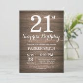 サプライズ素朴21歳の誕生日招待状 招待状 (スタンド正面)