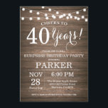 サプライズ素朴40th誕生日招待状ウッド 招待状<br><div class="desc">サプライズ素朴40th誕生日招待状木製の背景ストリングライト。第15回16回18回20回21回30回50回70回80回90回100回、年齢は問わない。大人誕生日。女性または男性の誕生日パーティー。さらにカスタマイクリックズを行う場合はカスタマイズ、「IT」ボタンをクリックし、このテンプレートを変更するために当社のデザインツールを使用する。</div>
