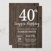 サプライズ素朴40th誕生日招待状 招待状 (正面/裏面)