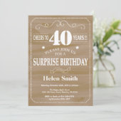 サプライズ素朴40th誕生日招待状 招待状 (スタンド正面)