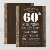 サプライズ素朴60th誕生日招待状ヴィンテージ 招待状 (正面/裏面)