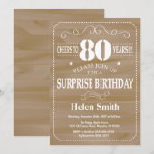 サプライズ素朴80th誕生日招待状 招待状 (正面/裏面)