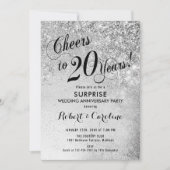 サプライズ結婚20周年記念 – シルバー 招待状 (正面)