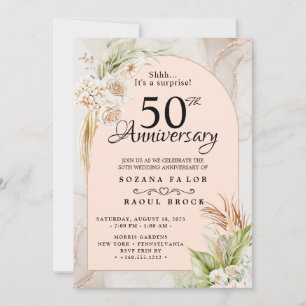 サプライズ結婚50周年記念招待状 招待状