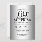 サプライズ結婚60周年記念 – シルバー 招待状 (正面)