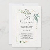 サプライズ記念日パーティー水彩フローラ 招待状 (正面)