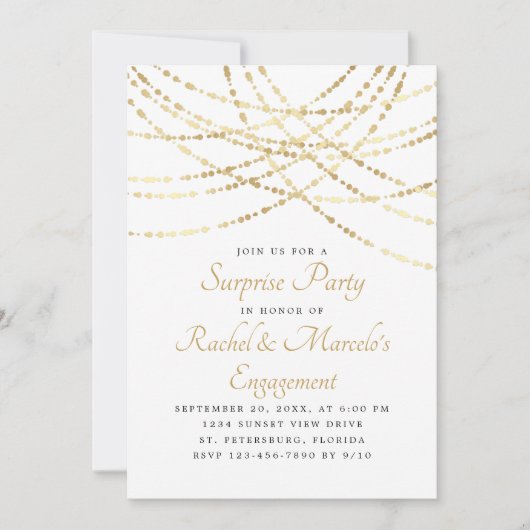 サプライズ記念日婚約パーティ 招待状 (正面)