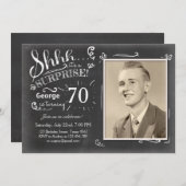 サプライズ誕生日の招待70シャルボ素朴ード 招待状 (正面/裏面)