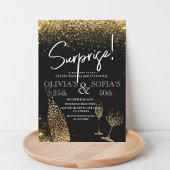 サプライズ誕生日エイジモダンブラック金ゴールド 招待状