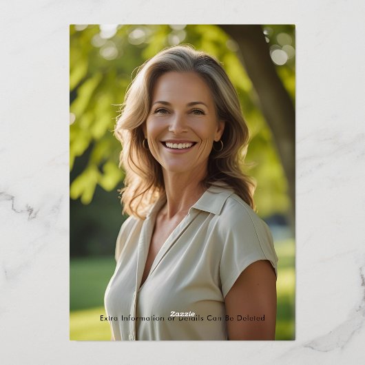 サプライズ誕生日ディナーパーティーエレガントフローラ 箔招待状 (裏面)