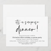 サプライズ誕生日ディナーパーティー 招待状 (正面/裏面)