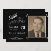 サプライズ誕生日デュアルパーティの招待状 招待状 (正面/裏面)