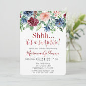 サプライズ誕生日ネイビーブルーブルゴーニュパーティー 招待状 (スタンド正面)