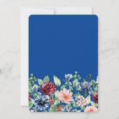 サプライズ誕生日ネイビーブルーブルゴーニュパーティー 招待状 (裏面)