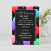 サプライズ誕生日バルーンとカスタム紙吹雪時代 招待状 (スタンド正面)