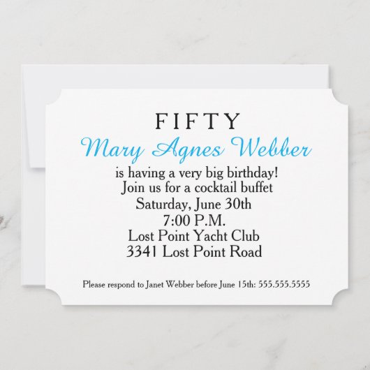 サプライズ誕生日パーティーだ 招待状 (裏面)