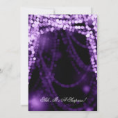 サプライズ誕生日パーティーのストリングライト紫 招待状 (裏面)