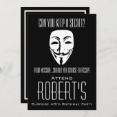 サプライズ誕生日パーティーの招待状をマスク 招待状 (正面/裏面)