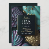 サプライズ誕生日パーティーの招待状、アブストラクト、ゴールド 招待状 (正面/裏面)