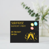 サプライズ誕生日パーティーの招待状 カスタマイズ可能 招待状 (スタンド正面)