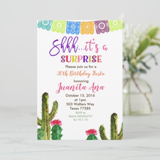 サプライズ誕生日パーティーの招待状 招待状 (スタンド正面)