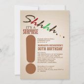 サプライズ誕生日パーティーの活字招待状 招待状 (正面)