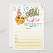 サプライズ誕生日パーティーの絵文字記入式 招待状 (正面)