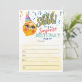 サプライズ誕生日パーティーの絵文字記入式 招待状 (スタンド正面)