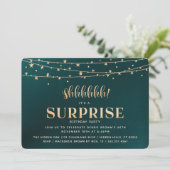 サプライズ誕生日パーティーへの招待，金ゴールド 招待状 (スタンド正面)