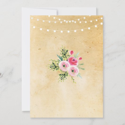 サプライズ誕生日パーティーアニーエイジフローラ招待状 招待状 (裏面)