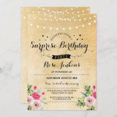 サプライズ誕生日パーティーアニーエイジフローラ招待状 招待状 (正面/裏面)