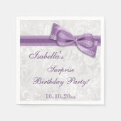 サプライズ誕生日パーティーダマスクとボウ スタンダードカクテルナプキン (正面)