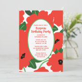 サプライズ誕生日パーティー招待任意の年齢フローラ 招待状 (スタンド正面)