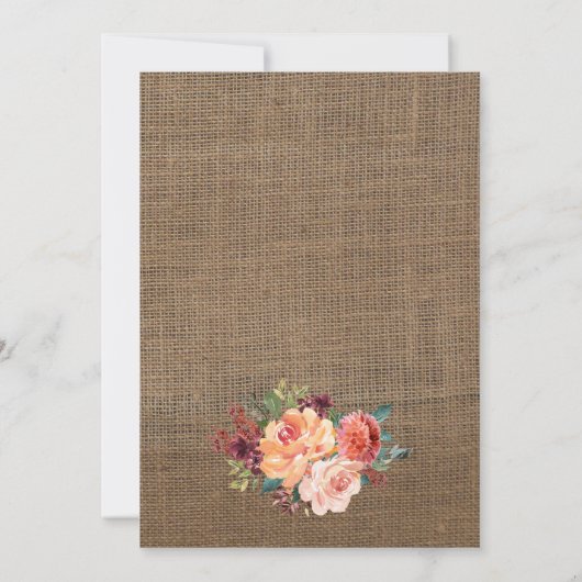 サプライズ誕生日パーティー招待状、任意の年齢、秋 招待状 (裏面)