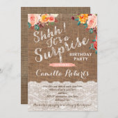 サプライズ誕生日パーティー招待状、任意の年齢、秋 招待状 (正面/裏面)