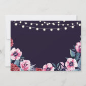 サプライズ誕生日パーティー海軍ピンクフローラ写真 招待状 (裏面)