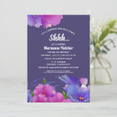 サプライズ誕生日パーティー。水彩フローラ招待状 招待状 (スタンド正面)